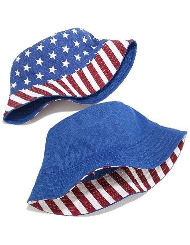Sombrero de Cubo Reversible XYIYI Bandera Americana para Mujeres