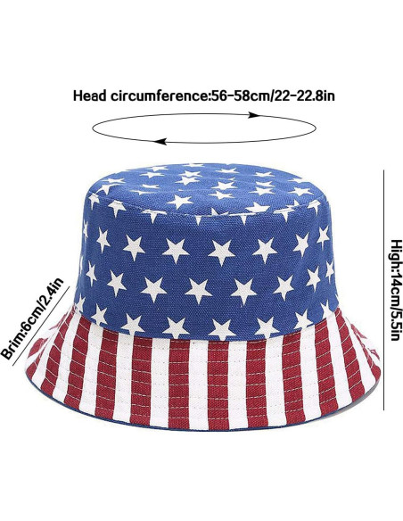 Sombrero de Cubo Reversible XYIYI Bandera Americana para Mujeres