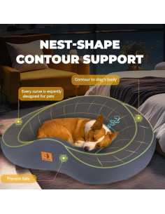 Cama ortopédica para perros ESCRODOI 92.9x69.85cm viscoelástica 2