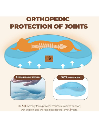 Cama ortopédica para perros ESCRODOI 92.9x69.85cm viscoelástica