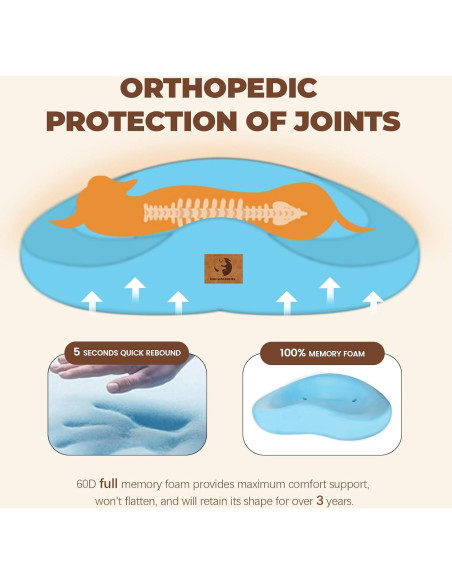 Cama ortopédica para perros ESCRODOI 92.9x69.85cm viscoelástica