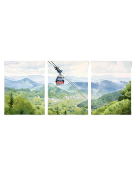 Conjunto de 3 Impresiones Acuarela Gatlinburg 45x30 cm