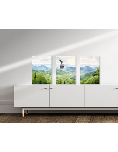 Conjunto de 3 Impresiones Acuarela Gatlinburg 45x30 cm