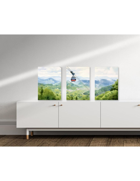 Conjunto de 3 Impresiones Acuarela Gatlinburg 45x30 cm