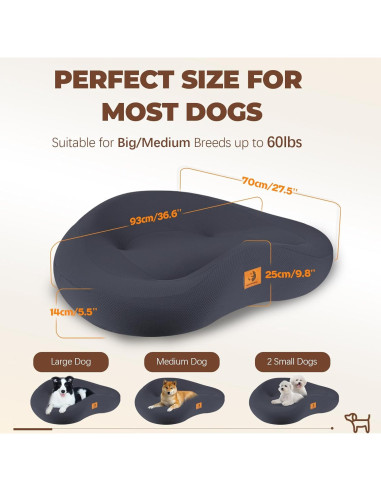 Cama ortopédica para perros ESCRODOI 92.9x69.85cm viscoelástica