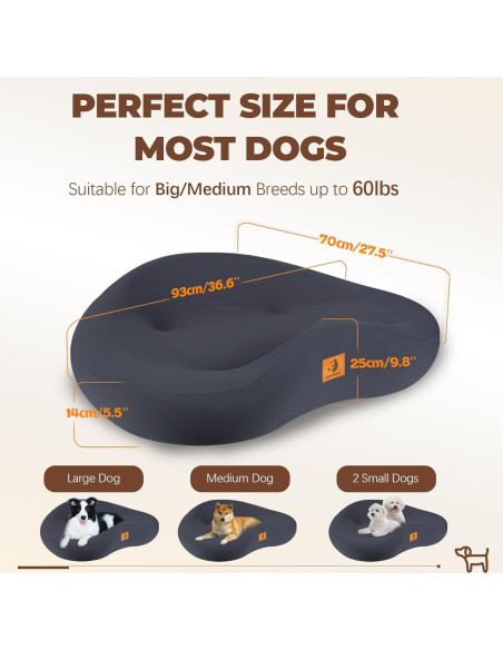 Cama ortopédica para perros ESCRODOI 92.9x69.85cm viscoelástica