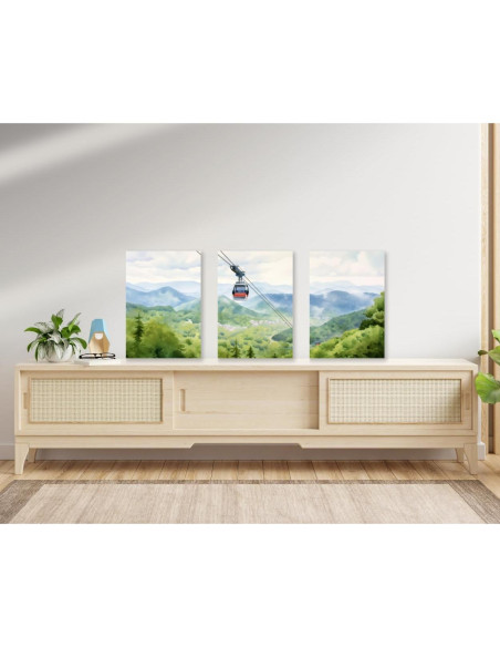 Conjunto de 3 Impresiones Acuarela Gatlinburg 45x30 cm