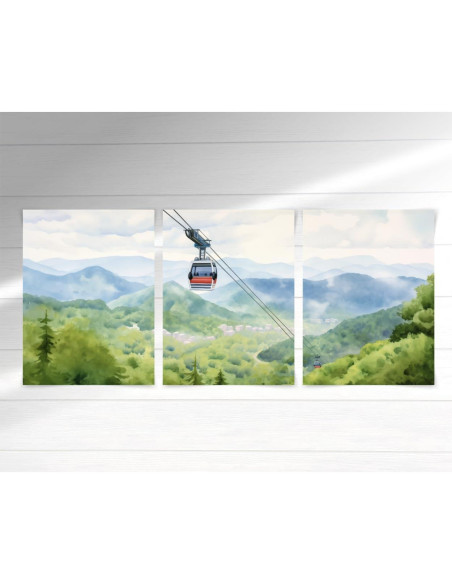 Conjunto de 3 Impresiones Acuarela Gatlinburg 45x30 cm