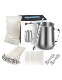 Kit de Hacer Velas DINGPAI - 7 Piezas, Cera de Soja, Olla 900ml