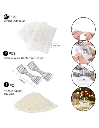 Kit de Hacer Velas DINGPAI - 7 Piezas, Cera de Soja, Olla 900ml