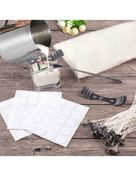 Kit de Hacer Velas DINGPAI - 7 Piezas, Cera de Soja, Olla 900ml