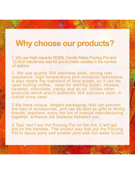 Kit de Hacer Velas DINGPAI - 7 Piezas, Cera de Soja, Olla 900ml