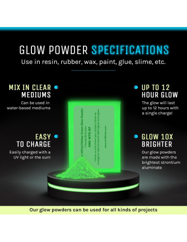 Polvo Brillante Azul Fluorescente Art 'N Glow 1 kg - Manualidades DIY