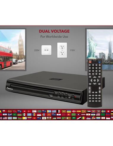 Reproductor de DVD Compacto Impecca DVHP-9109 USB Multi-Región