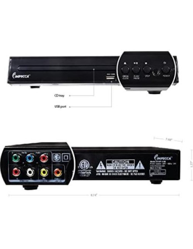 Reproductor de DVD Compacto Impecca DVHP-9109 USB Multi-Región