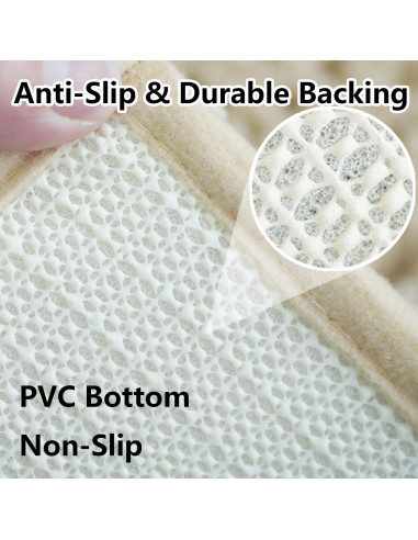 Juego de 3 Alfombrillas de Baño BOANKODU Beige Antideslizantes
