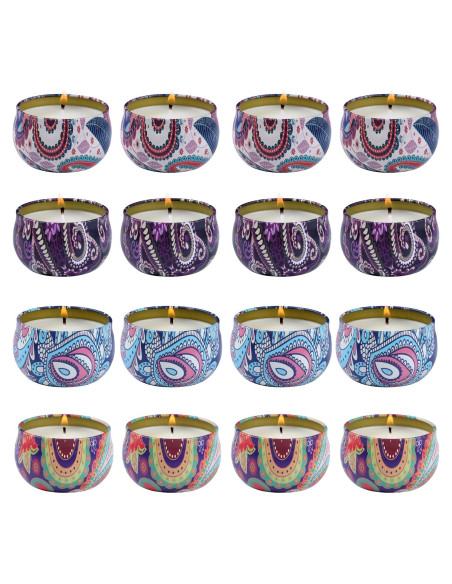 Juego de Velas Aromáticas Kedtui 16 Pack Cera de Soja Natural