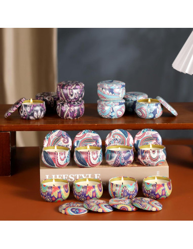 Juego de Velas Aromáticas Kedtui 16 Pack Cera de Soja Natural