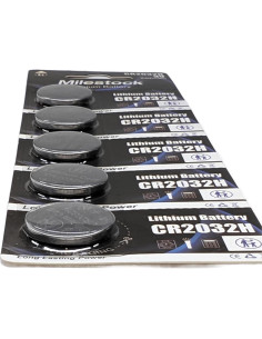 Baterías de Litio CR2032 Milestock 5 Piezas 240mAh 2