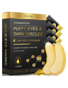 Parches para Ojos AVJONE de Oro 24K - 16 Pares Hidratantes