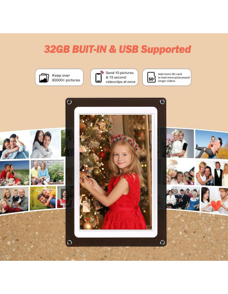 Marco Digital de Fotos 10.1" WiFi Frameo 32GB Pantalla HD