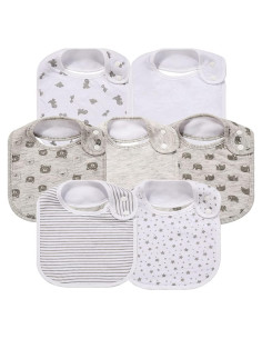 Paquete de 7 Baberos de Algodón Absorbentes para Bebés