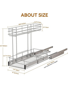 Organizador Bajo Fregadero STORKING 2 Niveles Cromado 40.64 cm 2