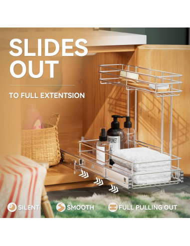 Organizador Bajo Fregadero STORKING 2 Niveles Cromado 40.64 cm