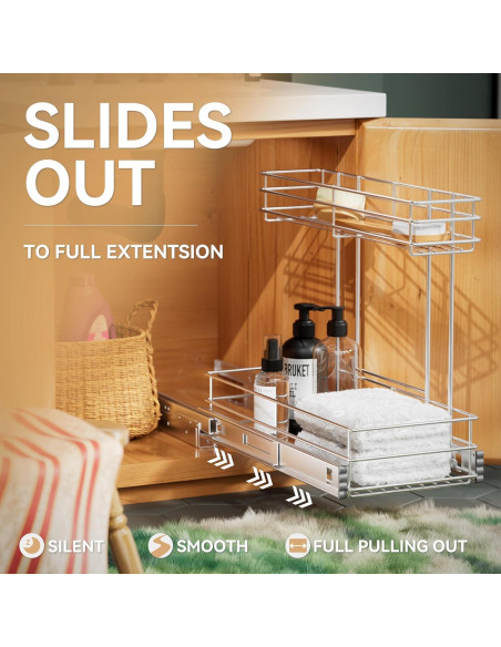 Organizador Bajo Fregadero STORKING 2 Niveles Cromado 40.64 cm