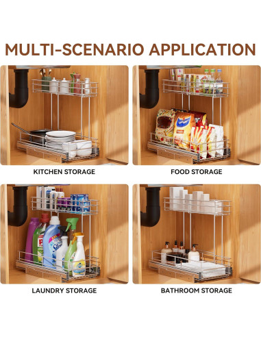 Organizador Bajo Fregadero STORKING 2 Niveles Cromado 40.64 cm