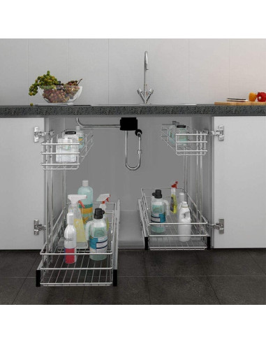Organizador Bajo Fregadero STORKING 2 Niveles Cromado 40.64 cm