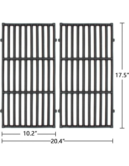 Rejillas de Parrilla Hongso 44.5x25.9 cm para Weber Spirit 200