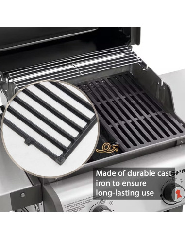 Rejillas de Parrilla Hongso 44.5x25.9 cm para Weber Spirit 200