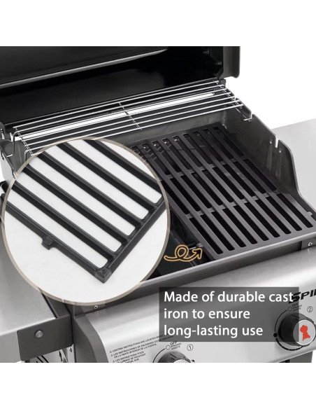 Rejillas de Parrilla Hongso 44.5x25.9 cm para Weber Spirit 200