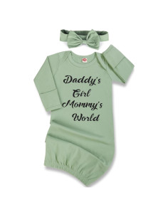 Vestido de Bebé Mikccer Verde 0-6 Meses, Suave y Cómodo