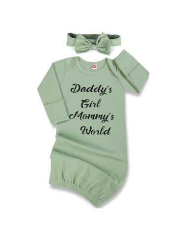 Vestido de Bebé Mikccer Verde 0-6 Meses, Suave y Cómodo