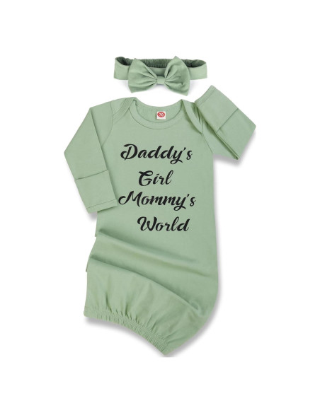 Vestido de Bebé Mikccer Verde 0-6 Meses, Suave y Cómodo