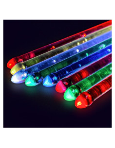 Palillos de Batería LED Hami 2 Piezas Multicolor USB Recargables