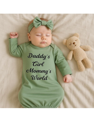 Vestido de Bebé Mikccer Verde 0-6 Meses, Suave y Cómodo