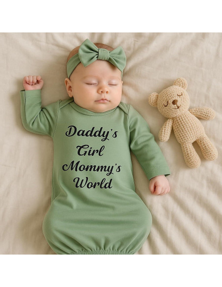 Vestido de Bebé Mikccer Verde 0-6 Meses, Suave y Cómodo