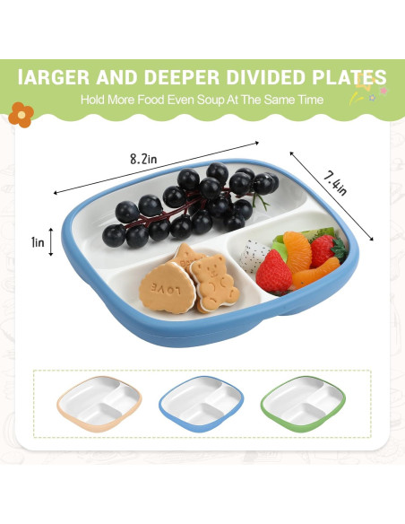 Domensi Platos de Porcelana para Niños 3 Piezas 21.1 cm