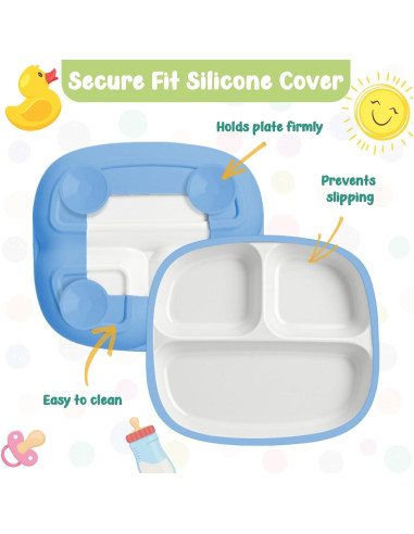 Domensi Platos de Porcelana para Niños 3 Piezas 21.1 cm