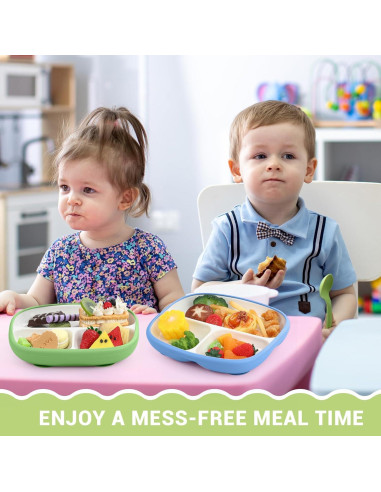 Domensi Platos de Porcelana para Niños 3 Piezas 21.1 cm