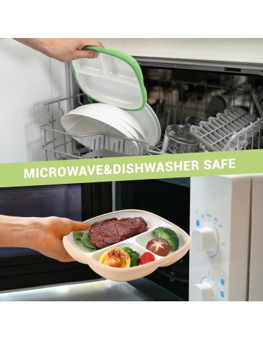 Domensi Platos de Porcelana para Niños 3 Piezas 21.1 cm