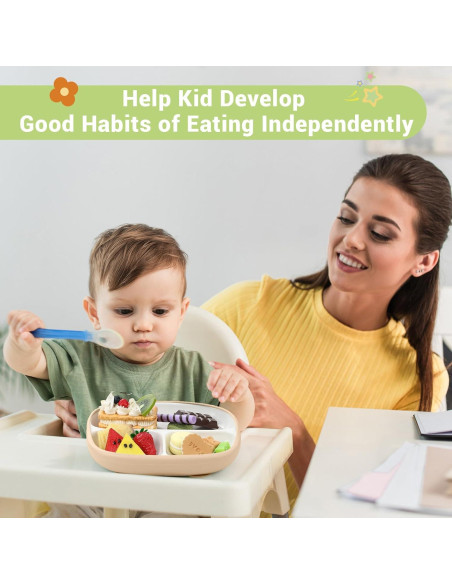 Domensi Platos de Porcelana para Niños 3 Piezas 21.1 cm