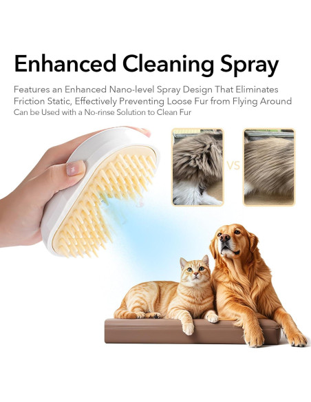 Cepillo de Silicona 3-en-1 GooCare para Mascotas - Púrpura