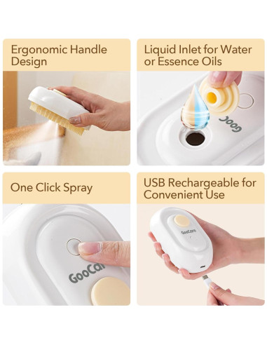 Cepillo de Silicona 3-en-1 GooCare para Mascotas - Púrpura