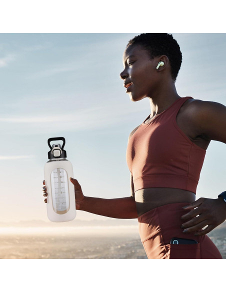 Botella de Agua de Vidrio SIEROZUR 946 ml con Pajilla y Asa