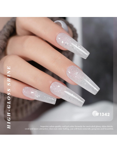 Esmalte de Uñas en Gel RARJSM Glitter Blanco Lechoso 15ml