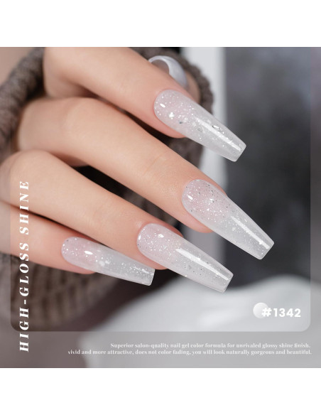 Esmalte de Uñas en Gel RARJSM Glitter Blanco Lechoso 15ml